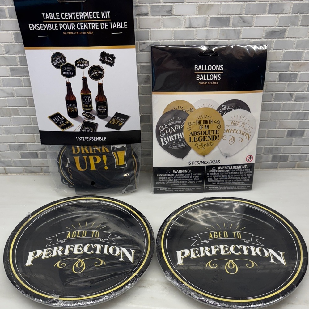 NEW Aged to Perfection Party Supplies Set